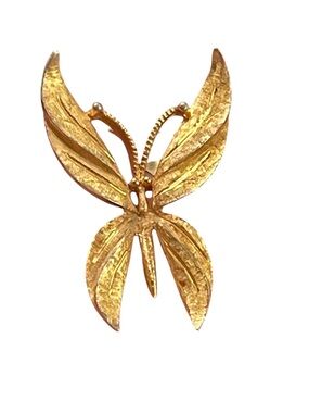 BSK Gold Tone Butterfly Brooch